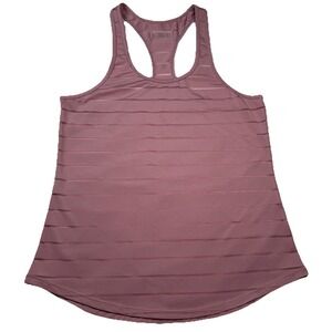 Zyia Active Racerback Tank Small Mauve‎ Pink Striped Mesh Athletic Top
